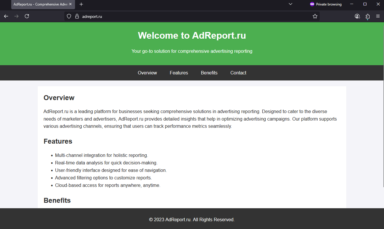 Screenshot of Is adreport.ru scam or legitimate?