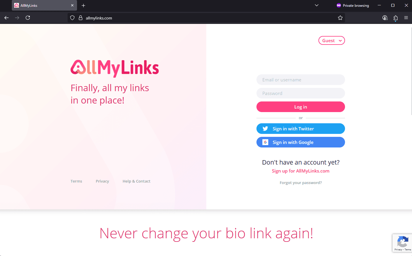 Screenshot of Is allmylinks.com scam or legitimate?
