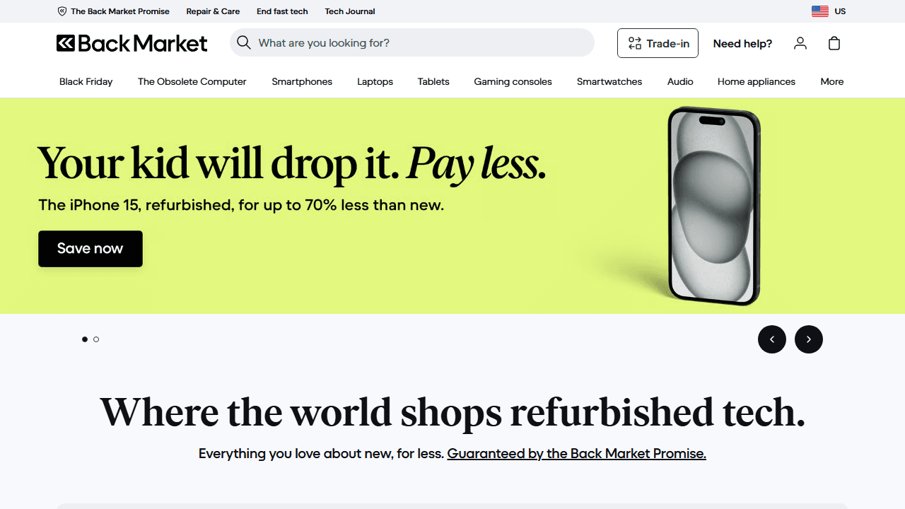 Screenshot of Is backmarket.com scam or legitimate?