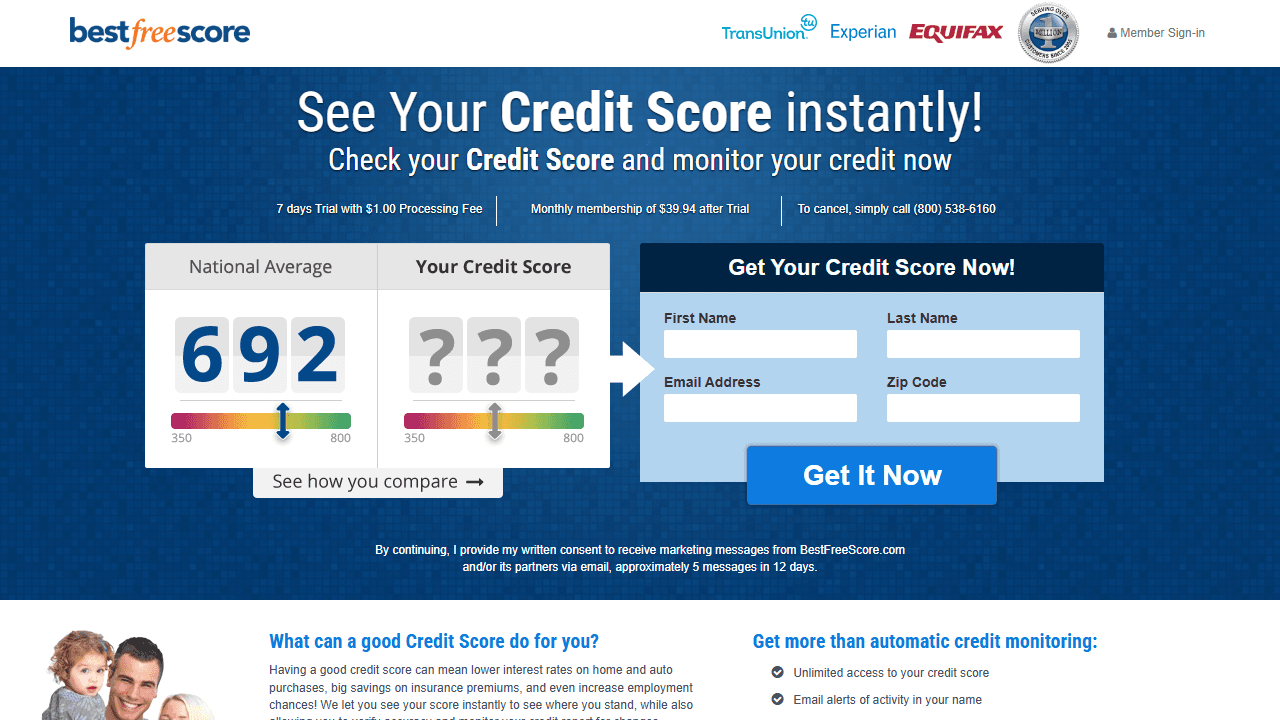 Screenshot of Is bestfreescore.com scam or legitimate?