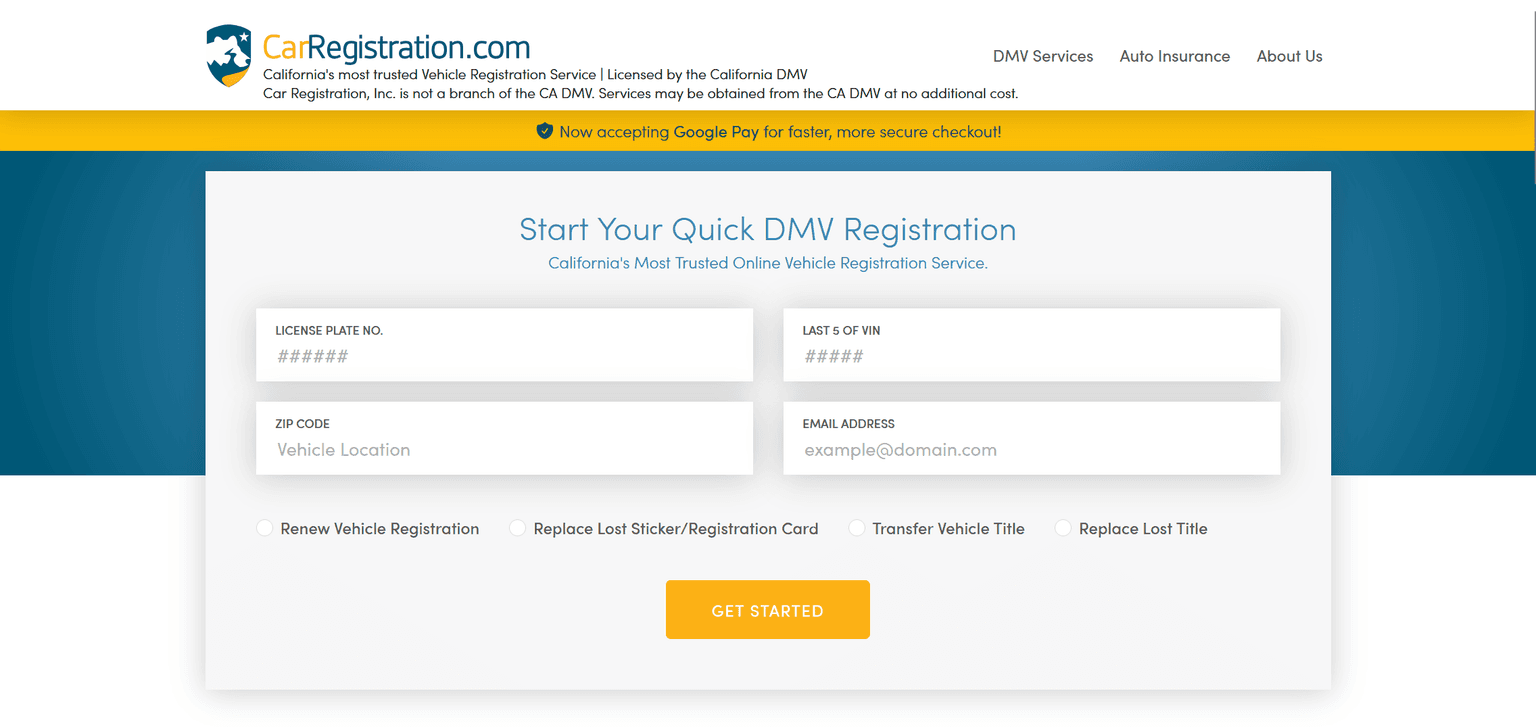 Screenshot of Is carregistration.com scam or legitimate?