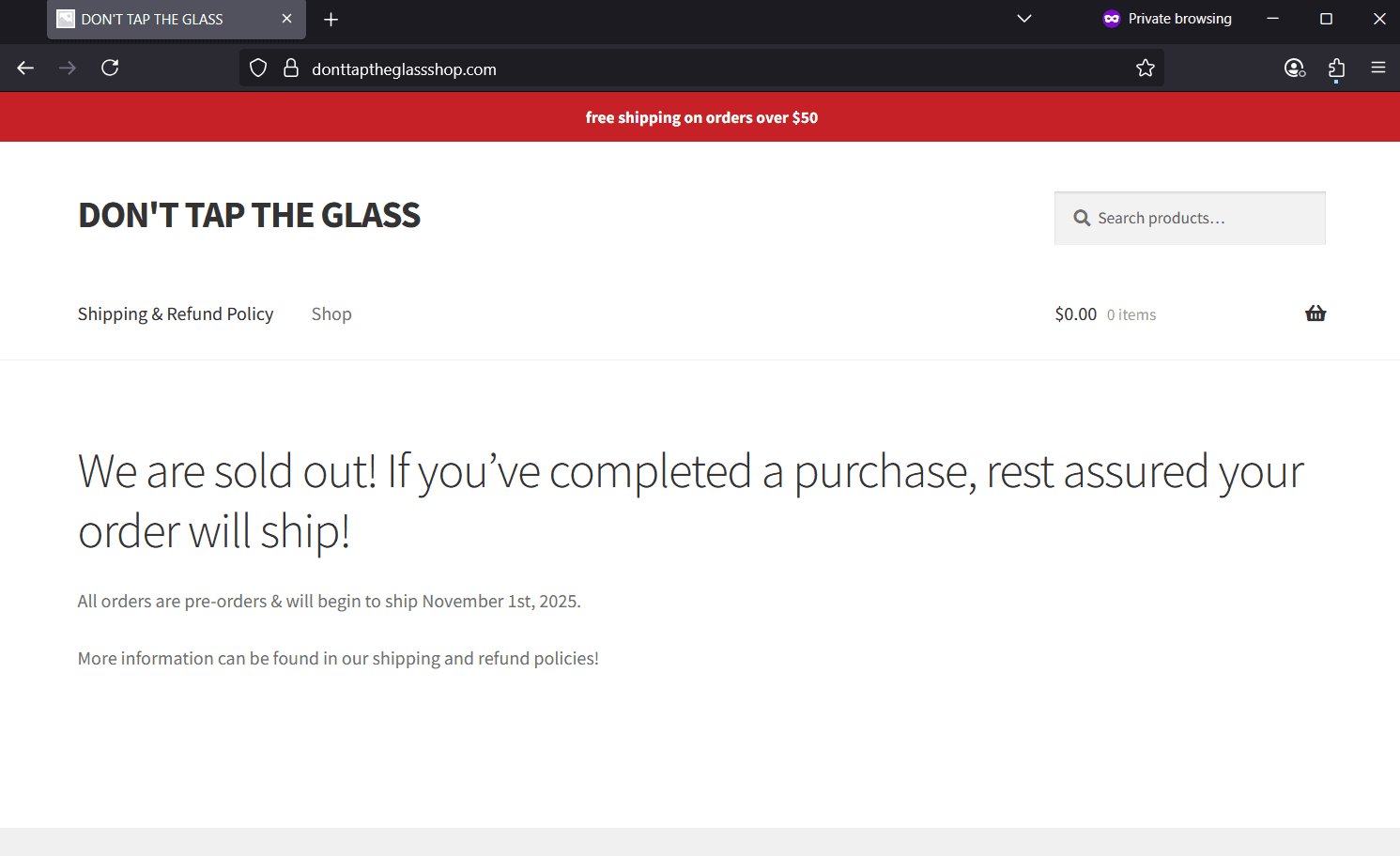 Screenshot of Is donttaptheglassshop.com scam or legitimate?
