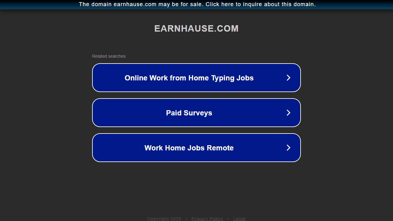 Screenshot of Is earnhause.com scam or legitimate?