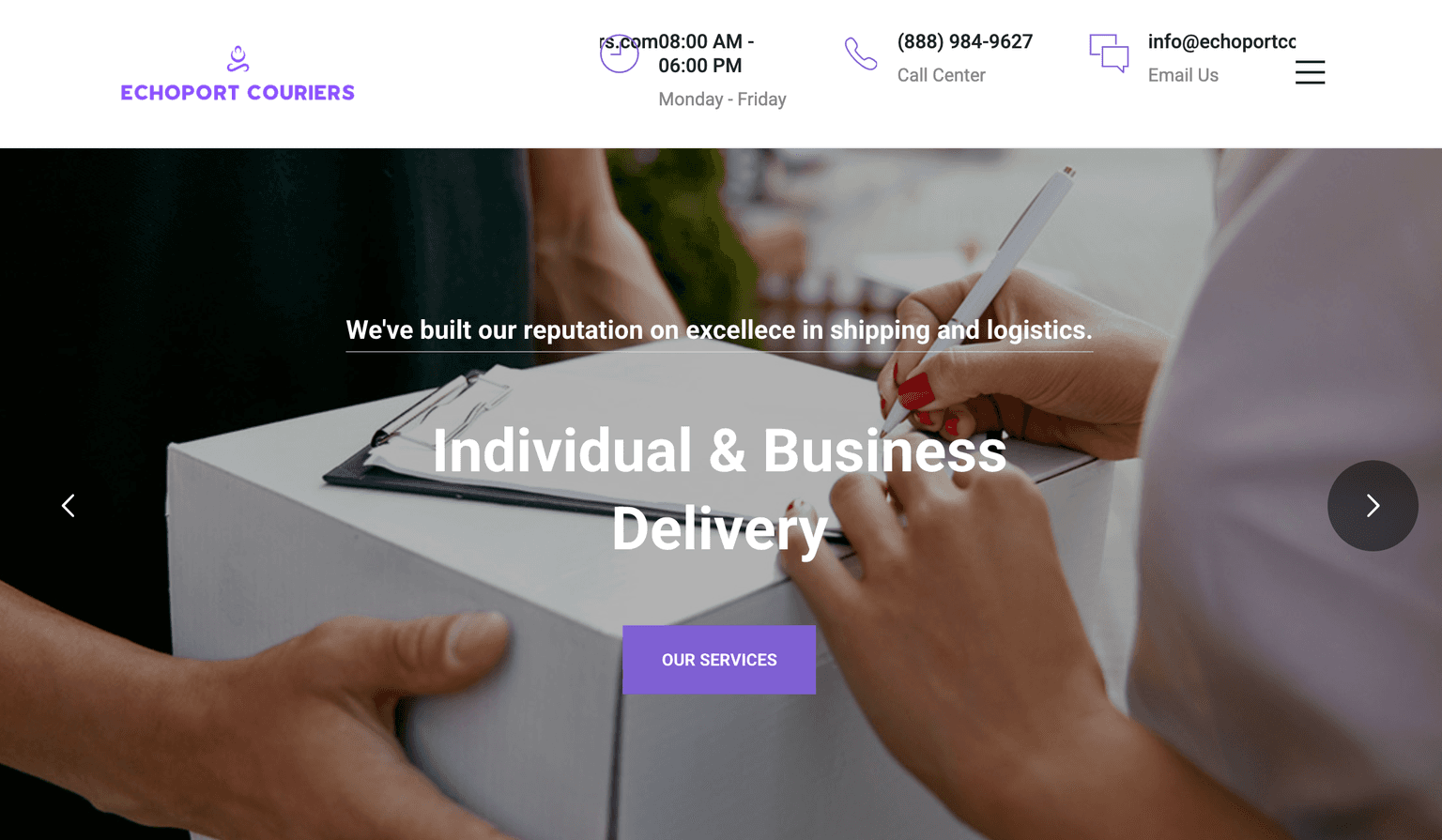 Screenshot of Is echoportcouriers.com scam or legitimate?