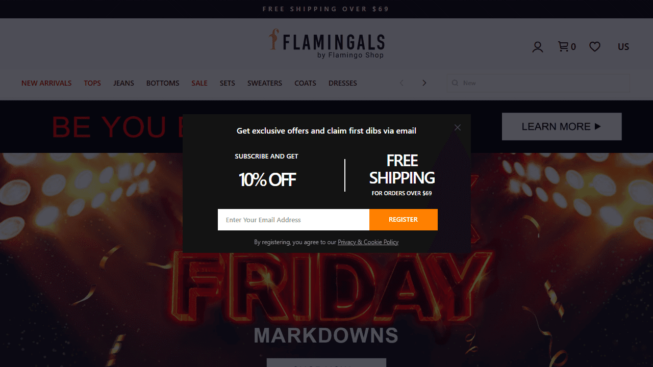 Screenshot of Is flamingo.shop scam or legitimate?