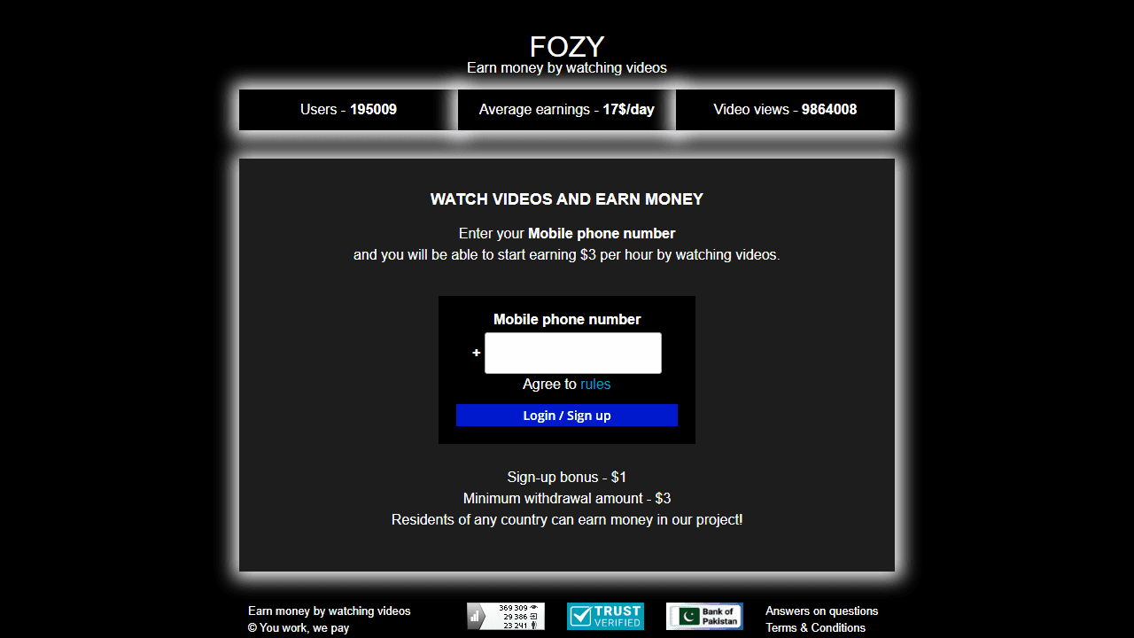 Screenshot of Is fozy.pro scam or legitimate?