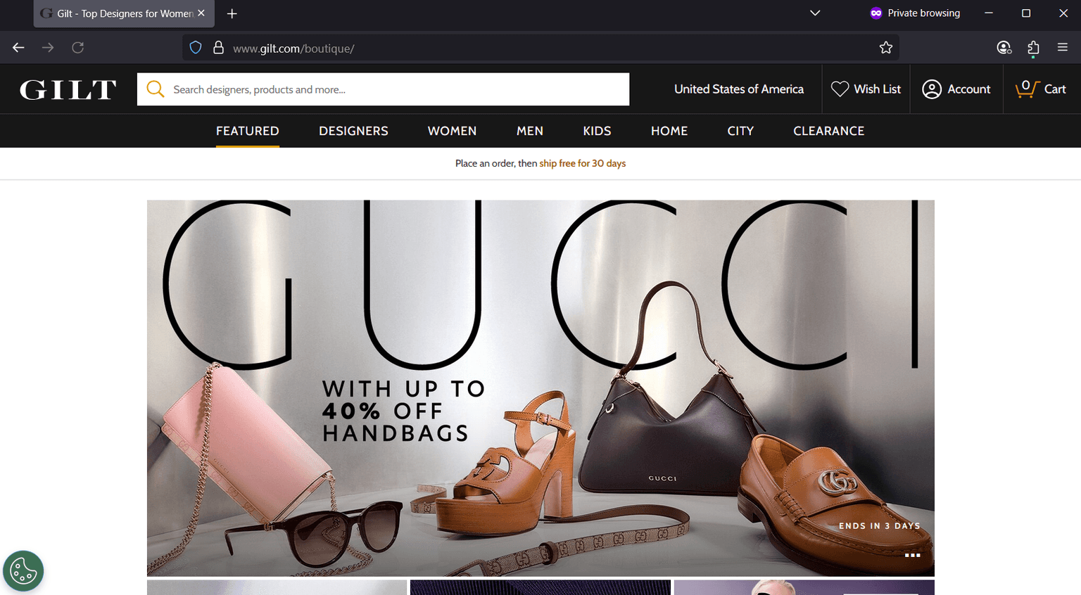 Screenshot of Is gilt.com scam or legitimate?