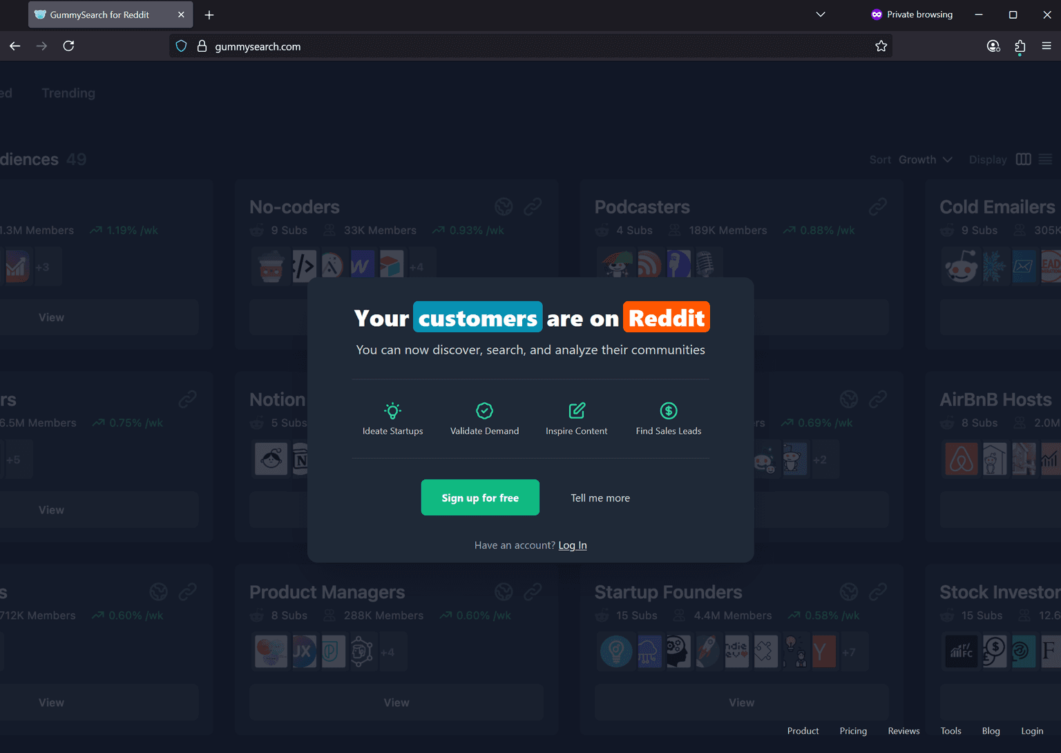 Screenshot of Is gummysearch.com scam or legitimate?