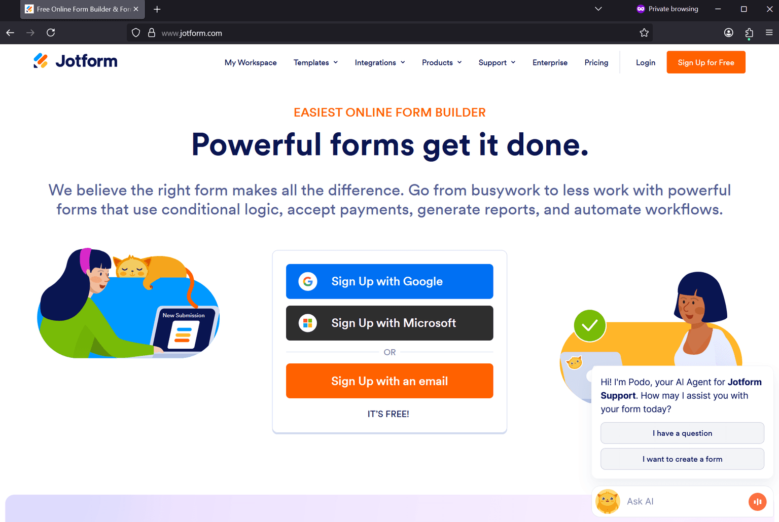 Screenshot of Is jotform.com scam or legitimate?