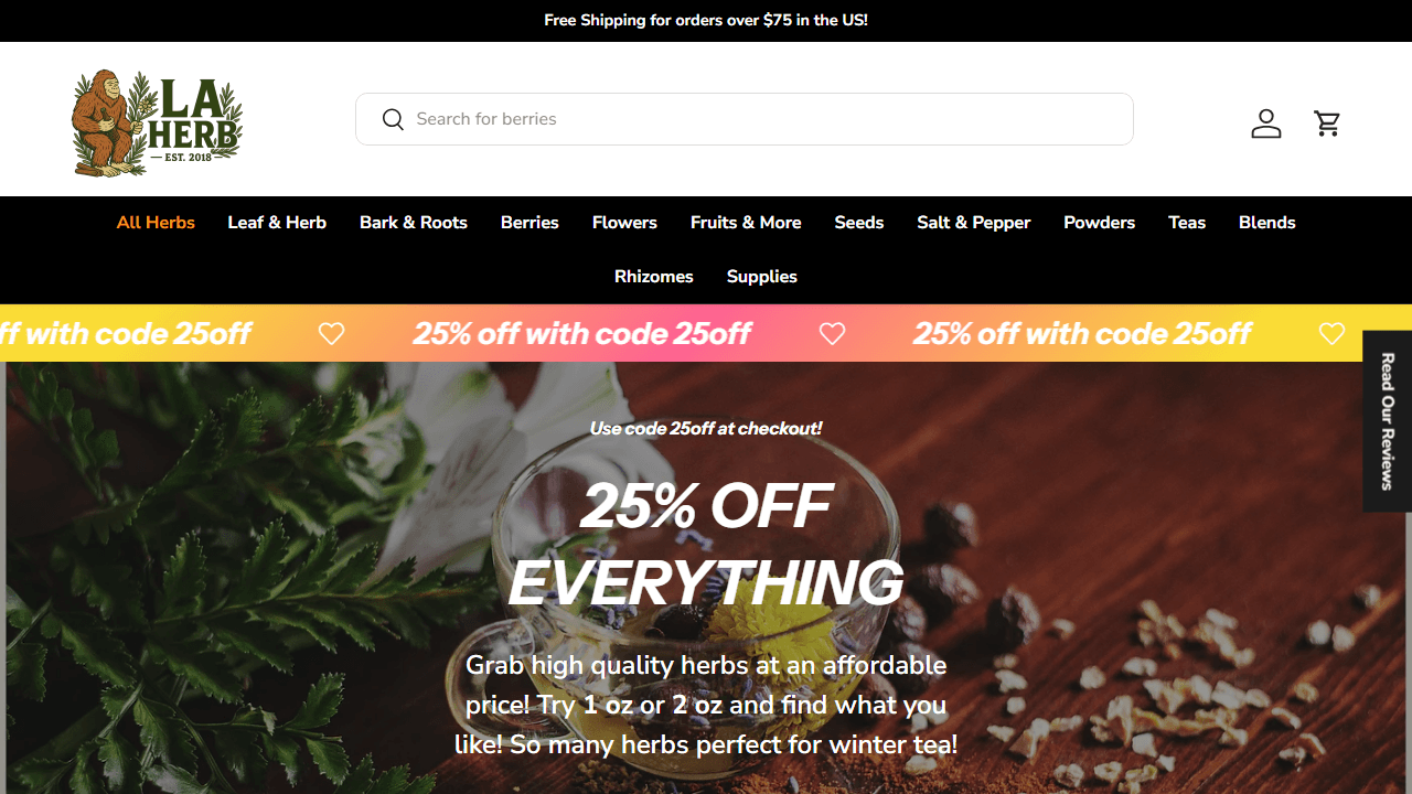 Screenshot of Is laherb.com scam or legitimate?