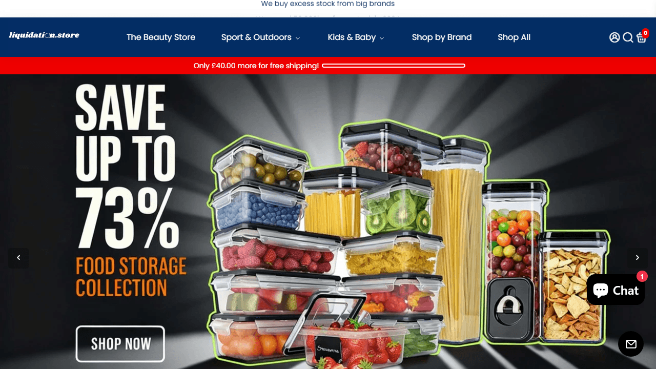 Screenshot of Is liquidation.store Scam or Legitimate?