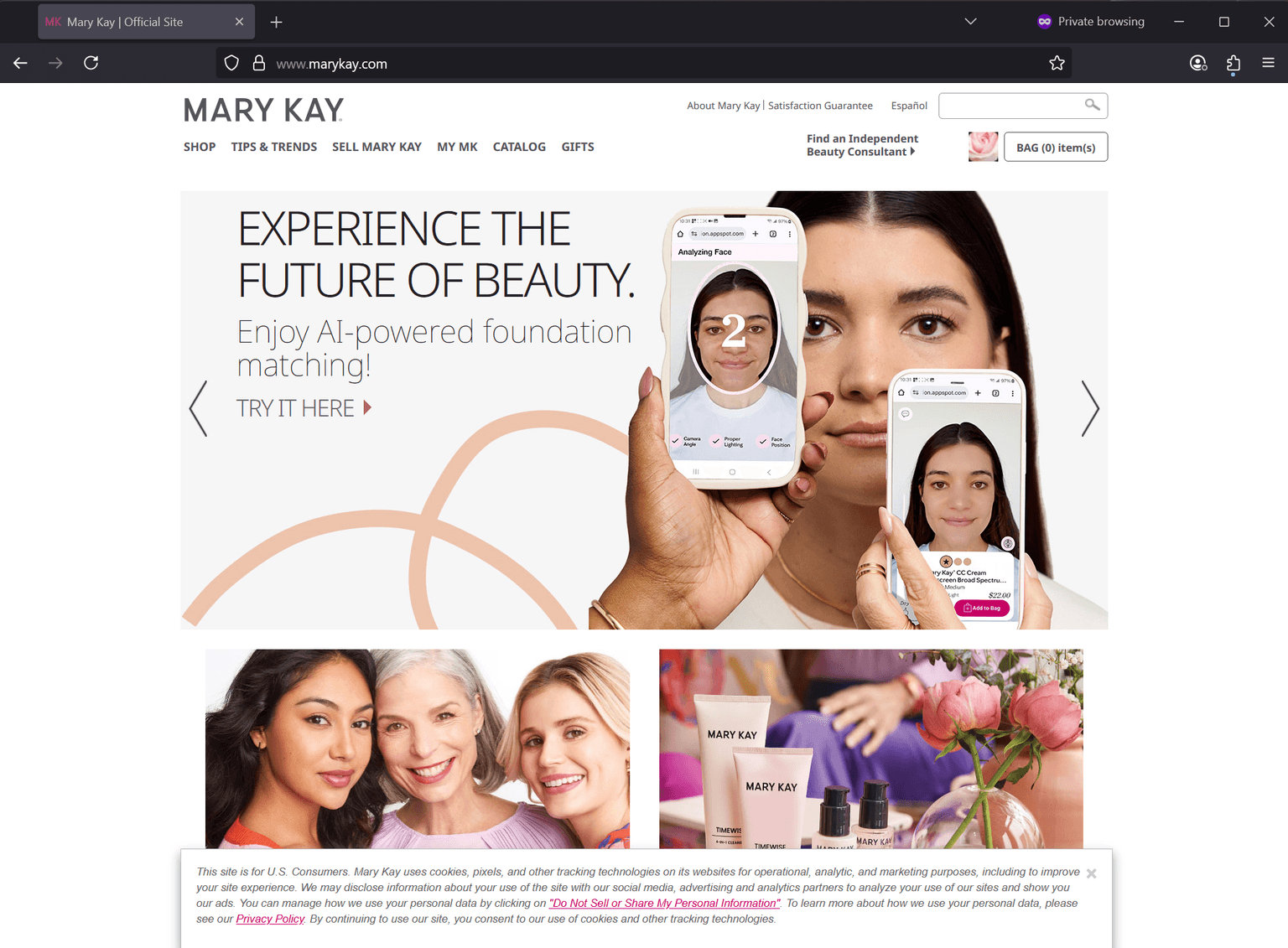 Screenshot of Is marykay.com scam or legitimate?