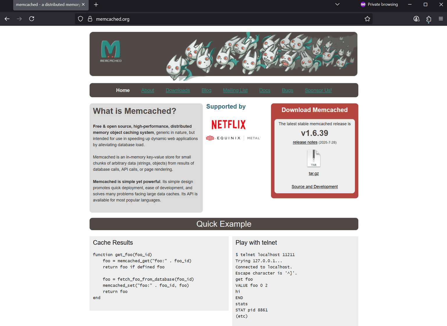 Screenshot of Is memcached.org scam or legitimate?