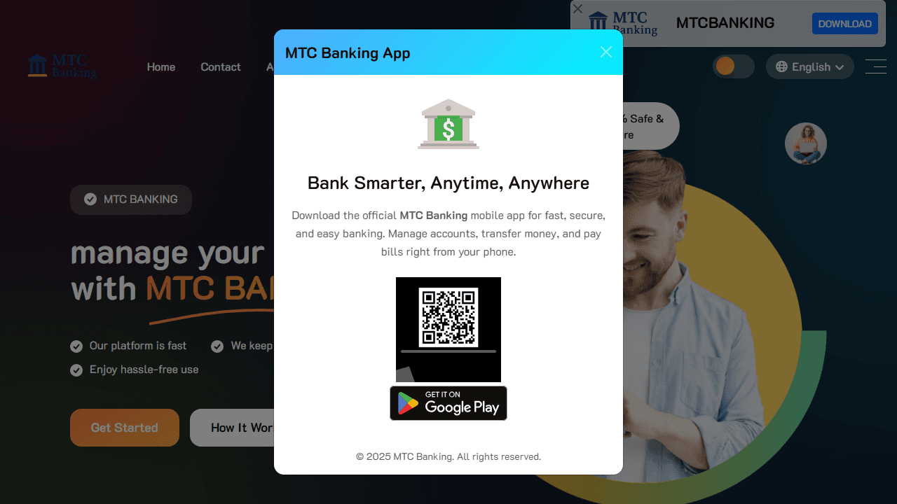 Screenshot of Is mtcbanking.net scam or legitimate?