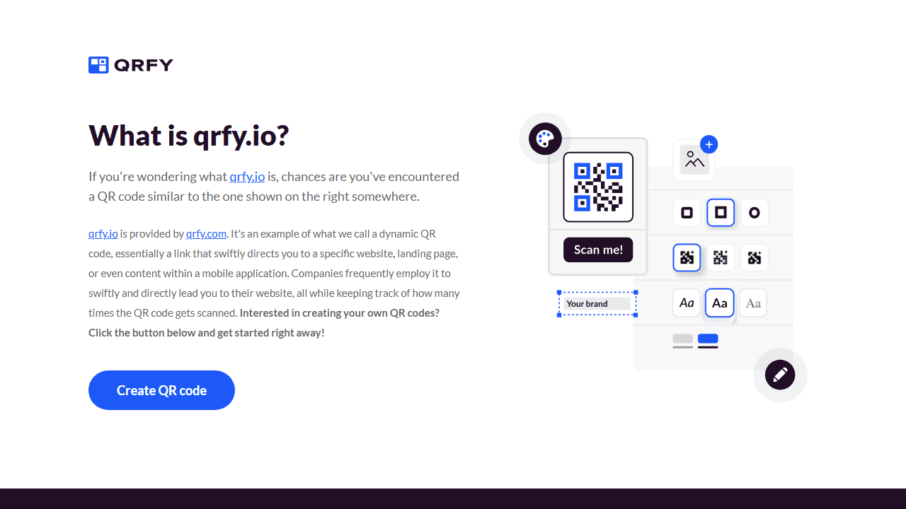 Screenshot of Is qrfy.io scam or legitimate?