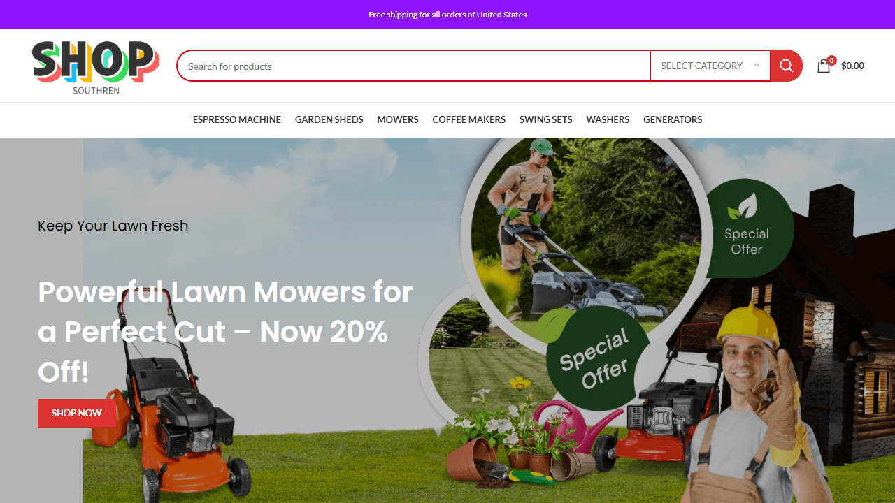 Screenshot of Is shopsouthren.com scam or legitimate?