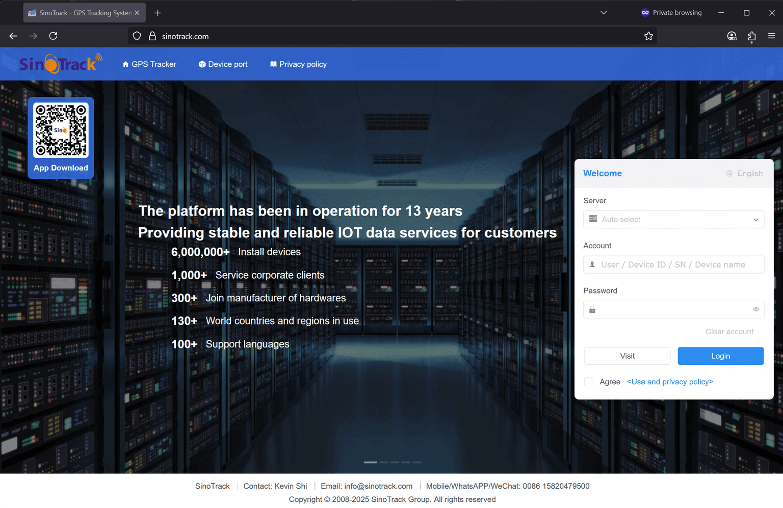 Screenshot of Is sinotrack.com scam or legitimate?