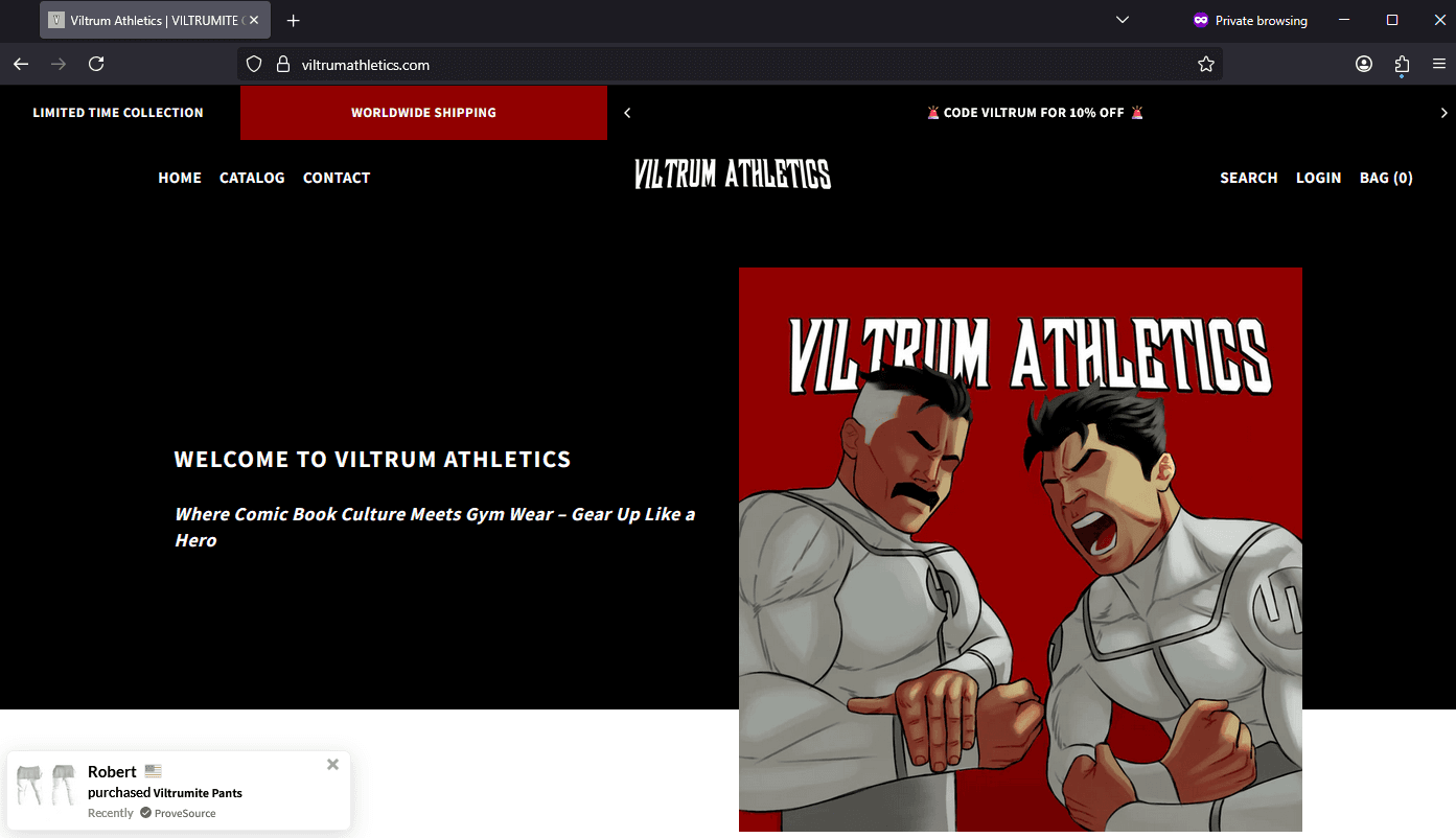 Screenshot of Is viltrumathletics.com scam or legitimate?