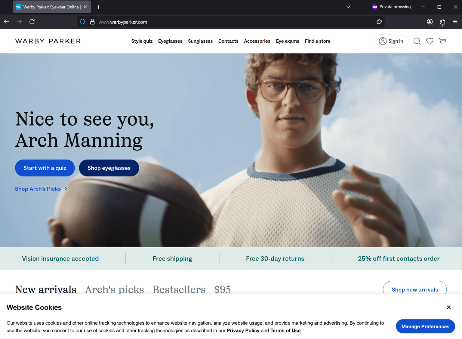 Screenshot of Is warbyparker.com scam or legitimate?