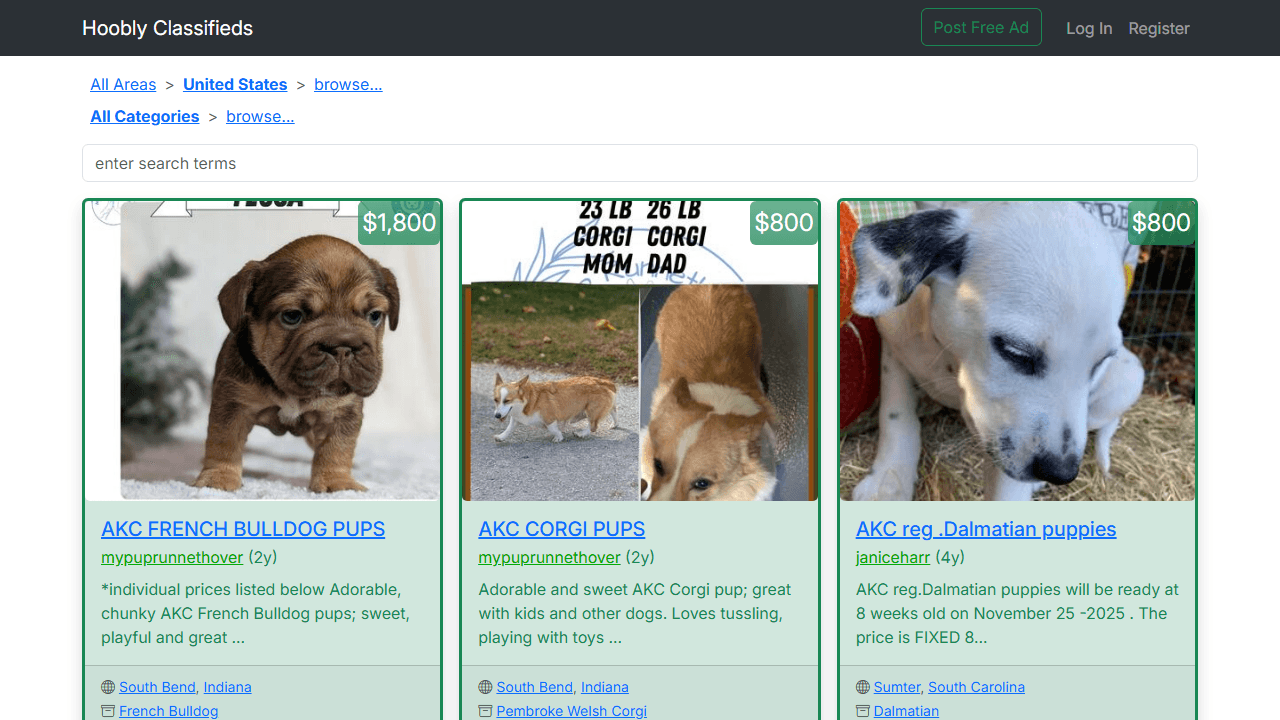 Screenshot of Is hoobly.com Scam or Legitimate?