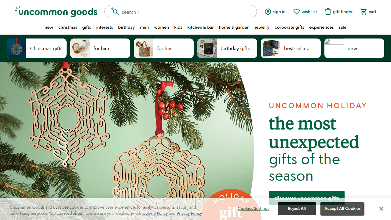 Screenshot of Is uncommongoods.com scam or legitimate?