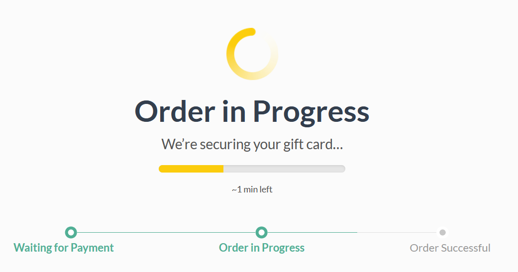 Coinsbee window after payment